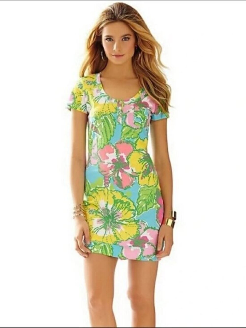 Lilly Pulitzer Britton Blue Big Flirt T-Shirt Dress Size S